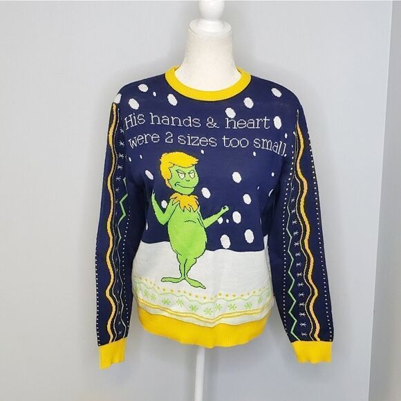 GET‎ UGLY Grinch Trump Christmas sweater unisex S - Picture 1 of 8